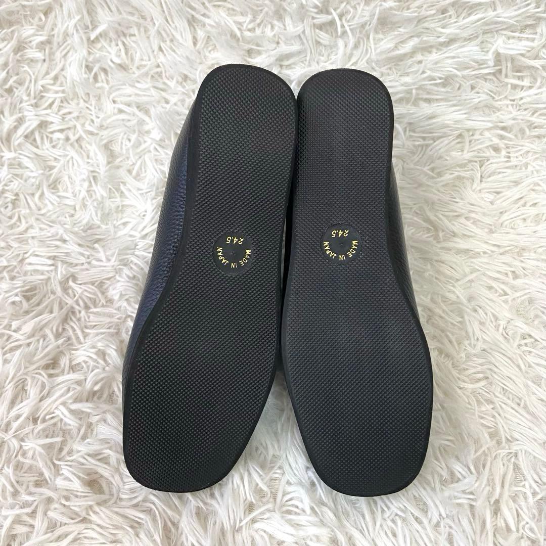 極美品✨ラックウォーク やわらかレザーブーツ シボ革 黒 日本製 24.5
