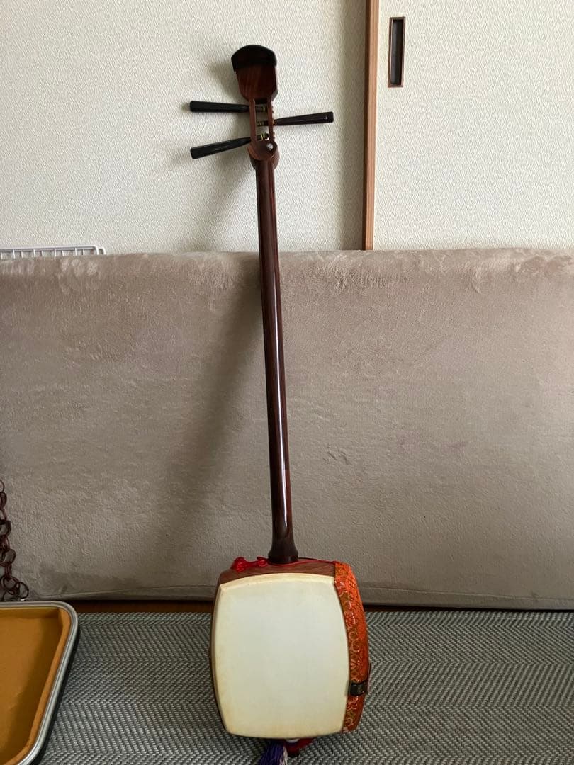 三味線本体 バチ付き　破れ有り