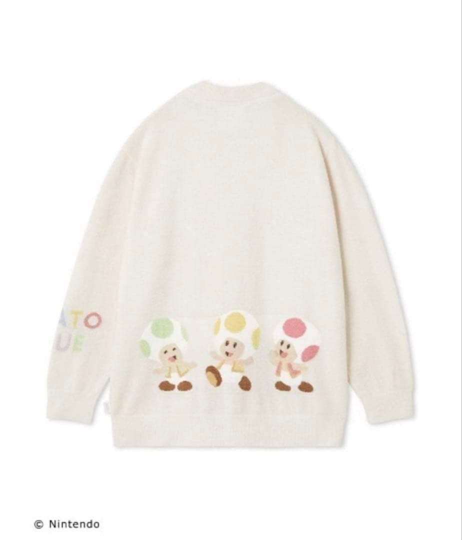 gelato pique スーパーマリオコラボ　キノピオ　ジャガードカーディガン