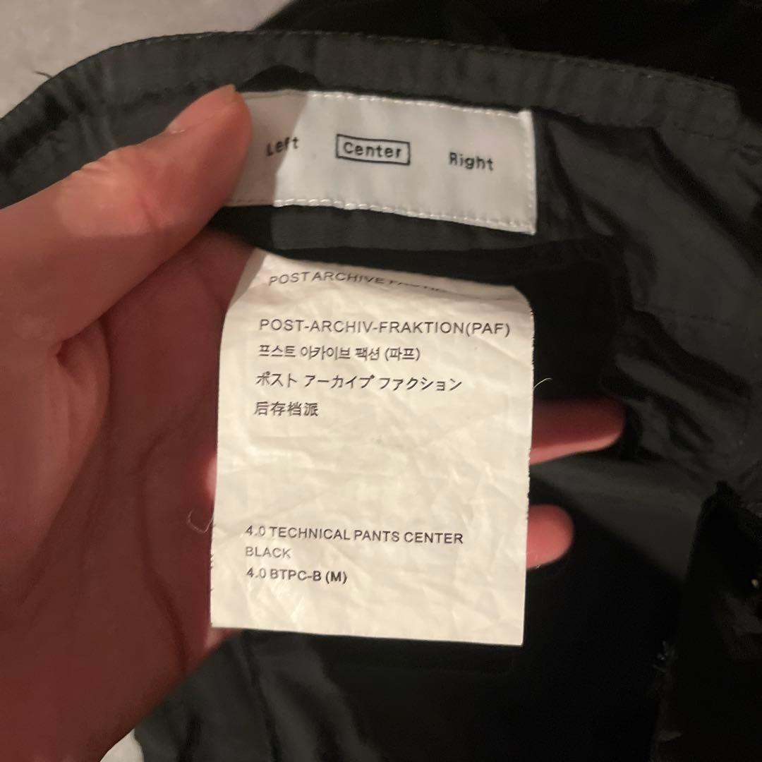 PAF 4.0 TECHNICAL PANTS CENTER Mサイズ ブラック