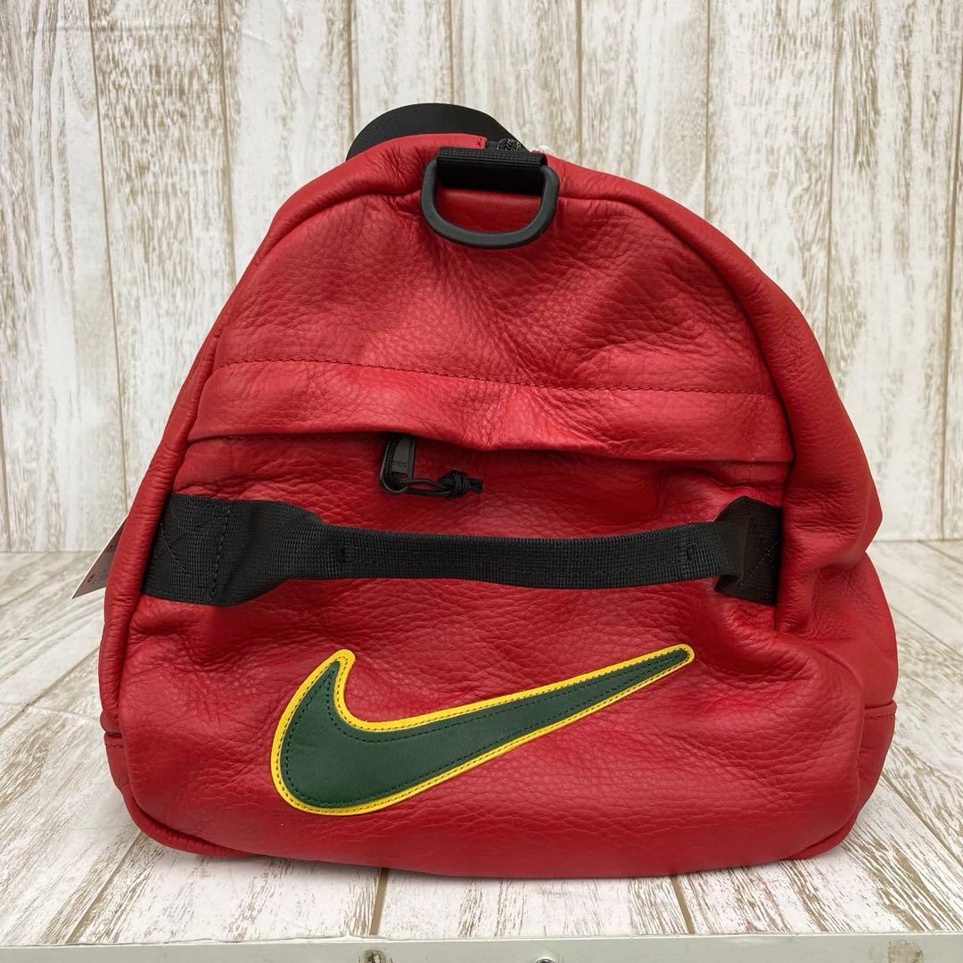 so-1692) Supreme × NIKE レザー ダッフルバッグ レッド