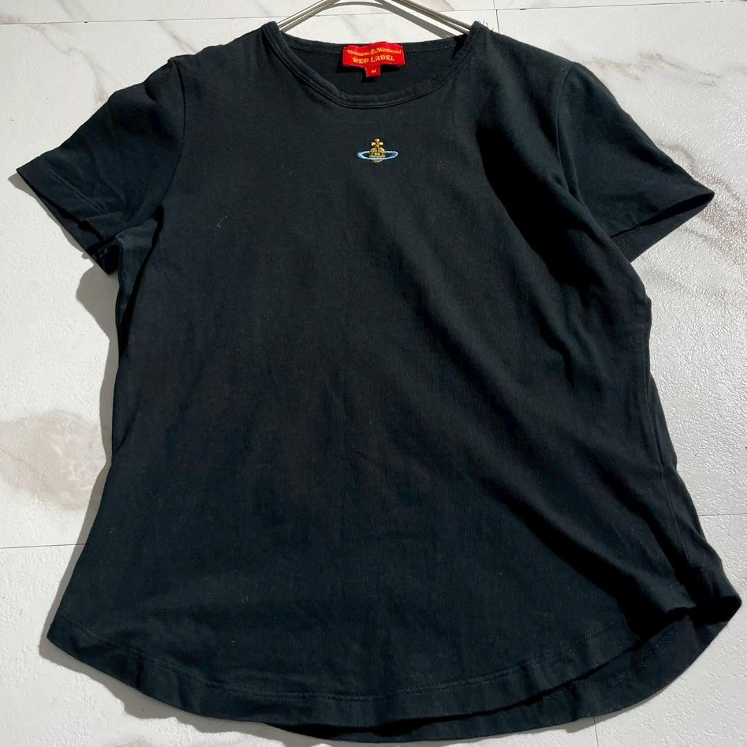 ヴィヴィアンウエストウッド　ミニ　Tシャツ　オーブ刺繍　タイトフィット　 黒