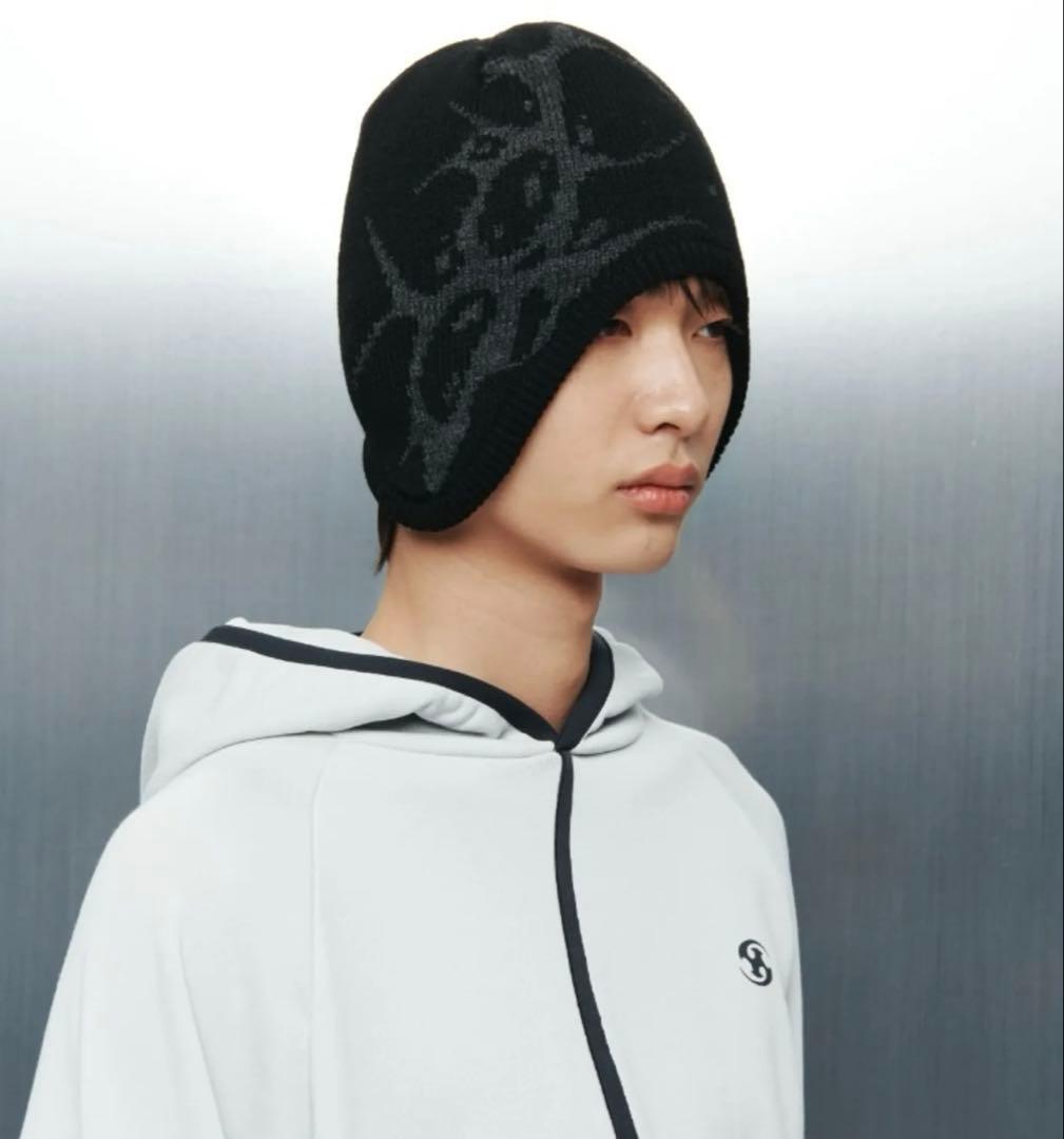 sansangear 24fw spikeear flap black ビーニー