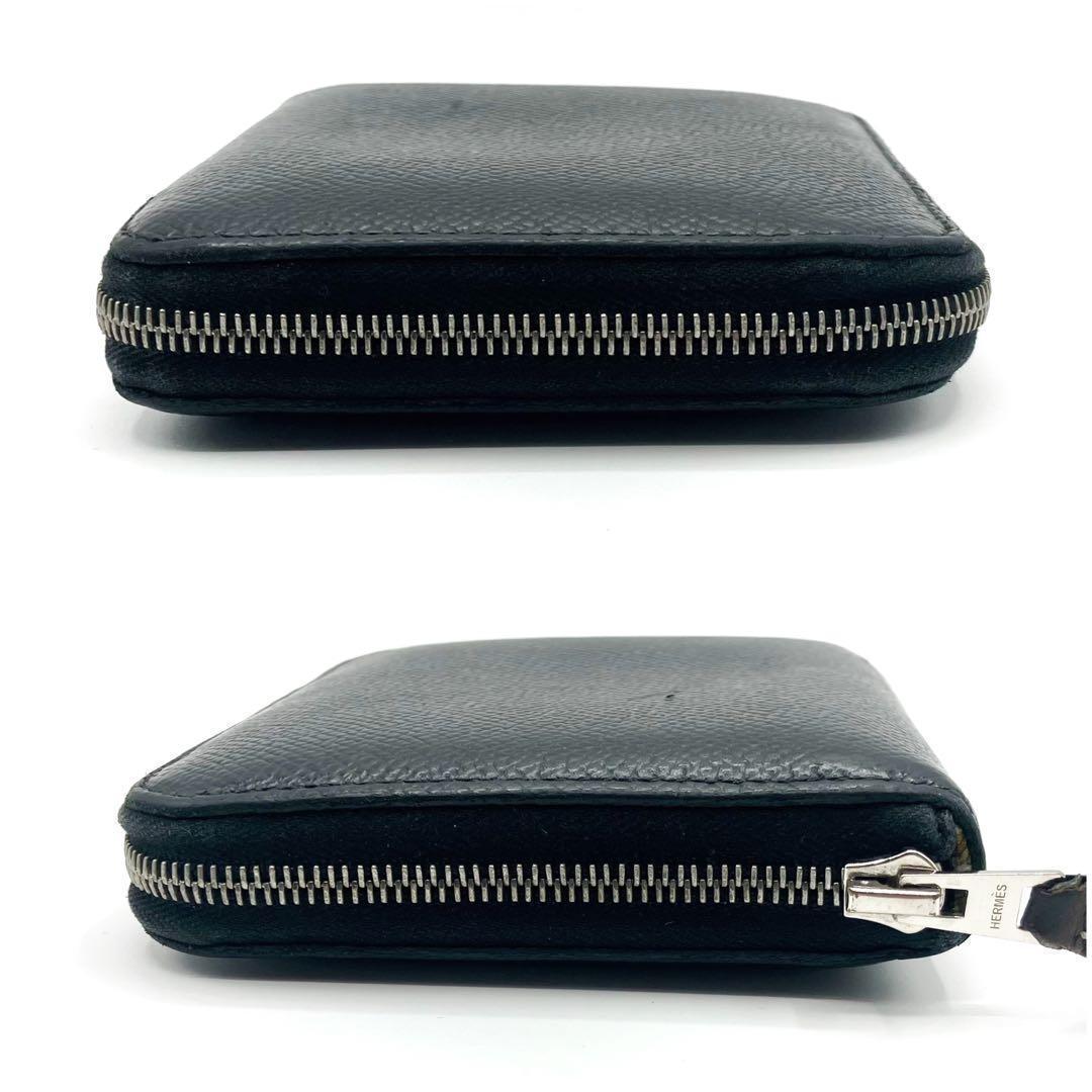美品✨ エルメス アザップ シルクイン コンパクト ブラック ミニ財布