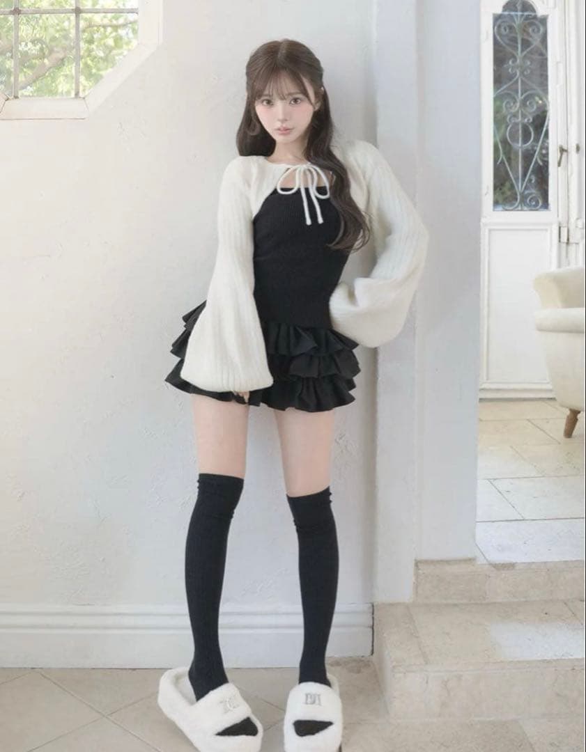 【SALE】Darich ダーリッチ FL フリルワンピース　黒
