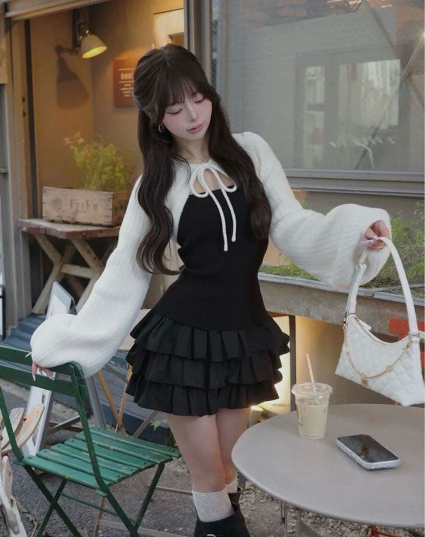 【SALE】Darich ダーリッチ FL フリルワンピース　黒