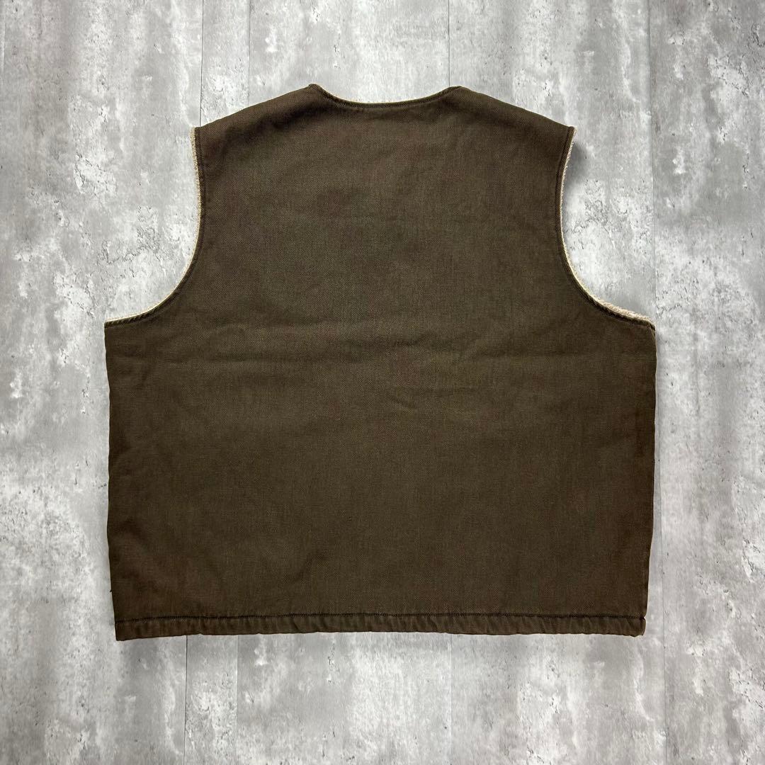 ウールリッチ ロゴタグ 内ボア ダックベスト ブラウン 2XL 6314