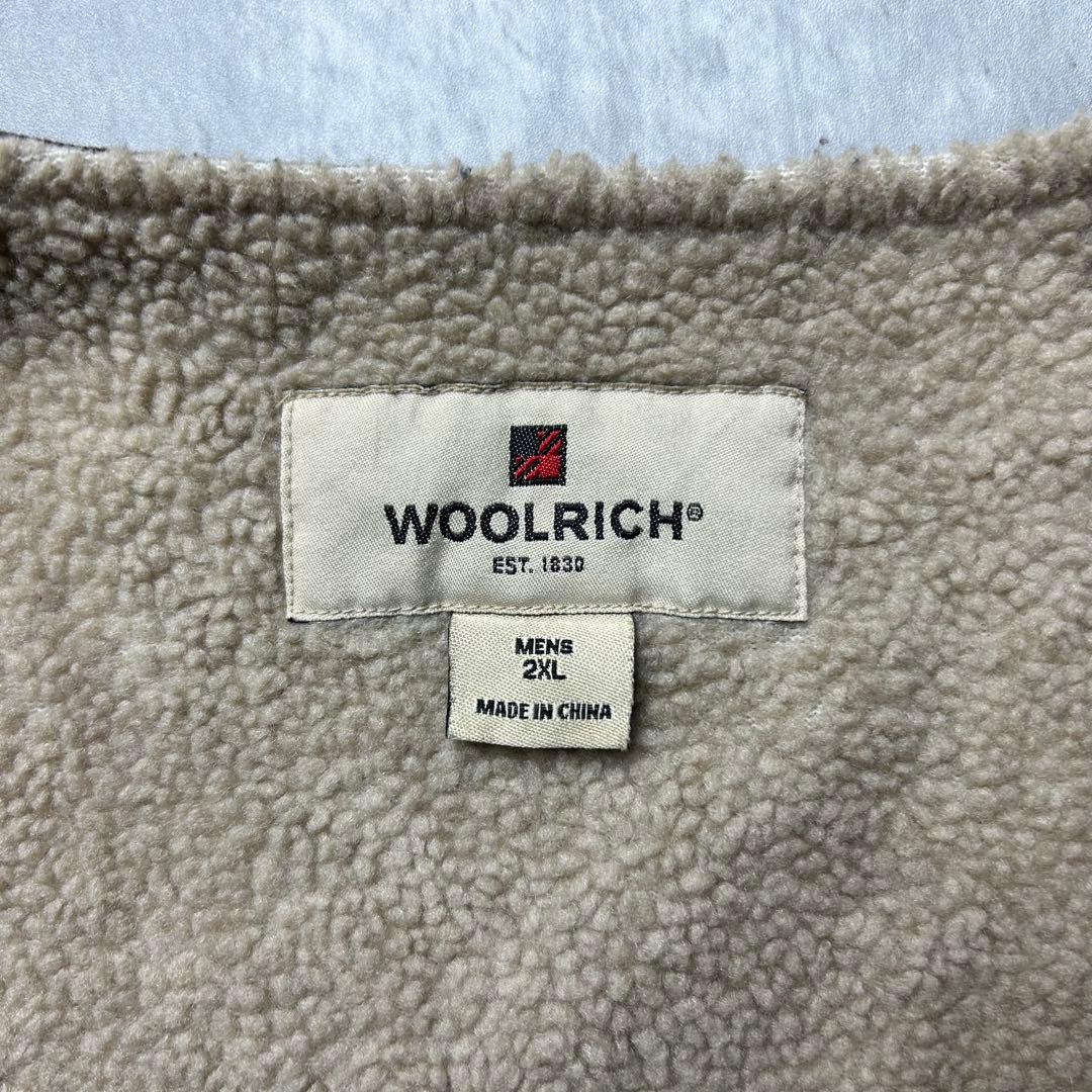 ウールリッチ ロゴタグ 内ボア ダックベスト ブラウン 2XL 6314