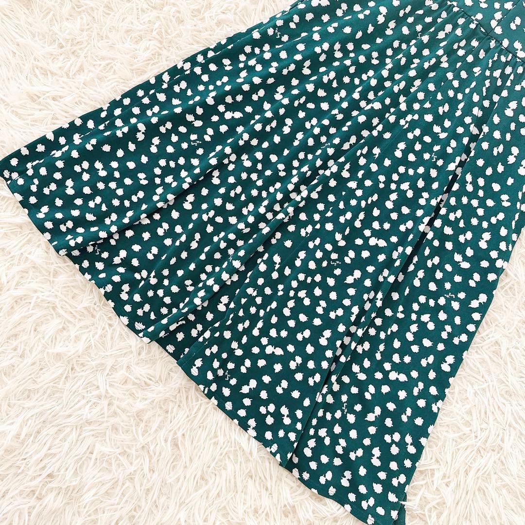11号✨美品 近年 ケイミー カシュクール ワンピース ドット柄 ロゴ グリーン