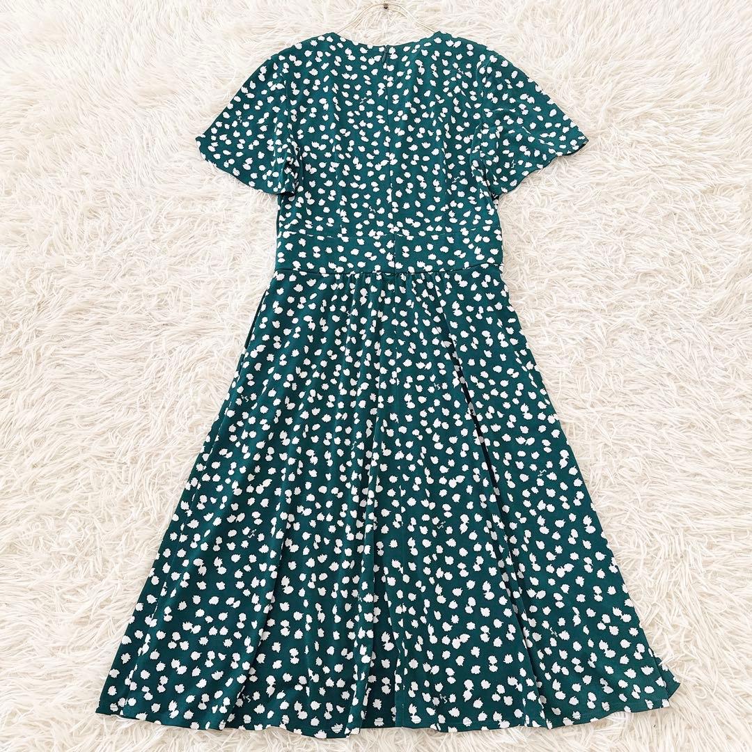 11号✨美品 近年 ケイミー カシュクール ワンピース ドット柄 ロゴ グリーン