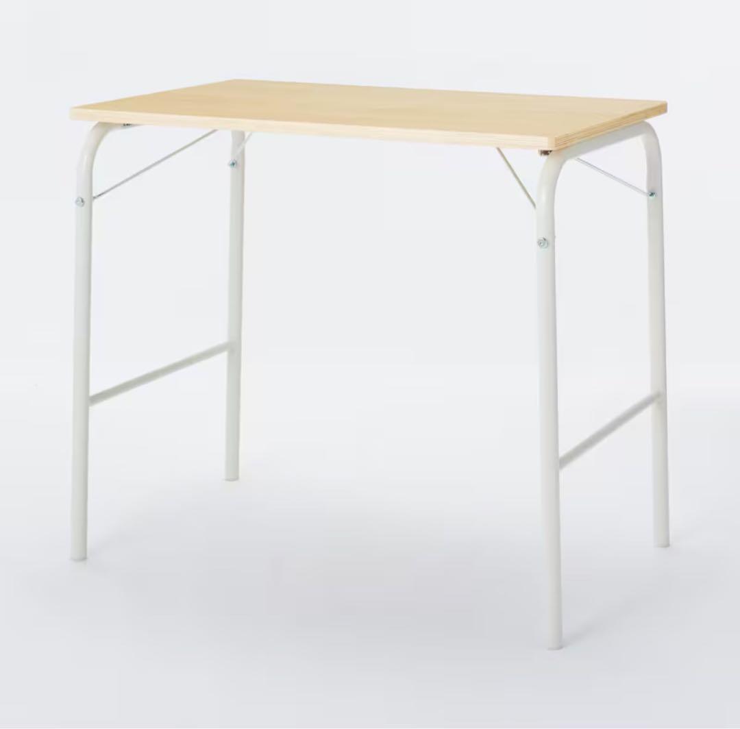 IROJIRO様リクエスト品 無印良品】スチールパイプテーブル 折りたたみ式 白