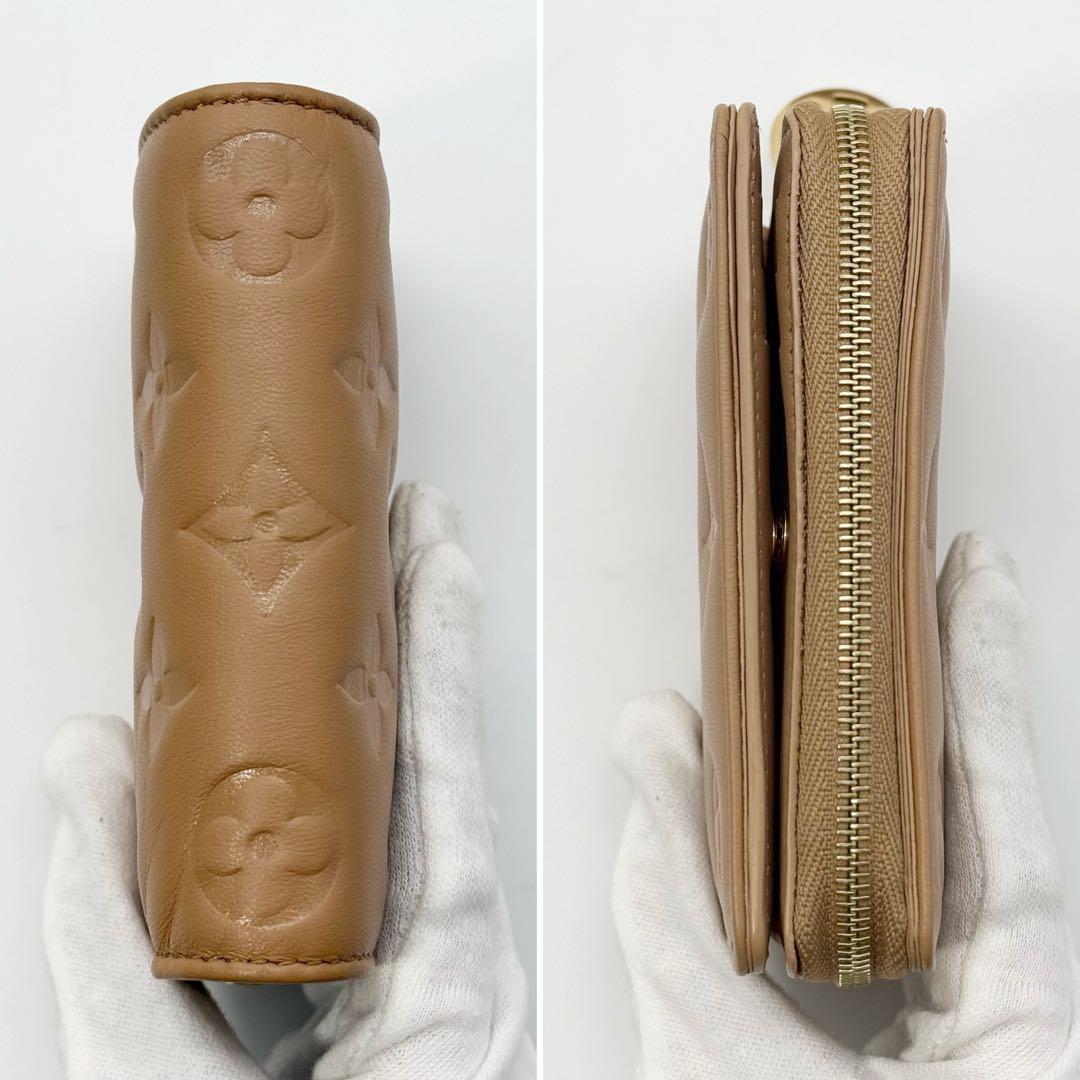 極美品✨ルイヴィトン クッサン ラムレザー ポルトフォイユルー 二つ折り財布 茶