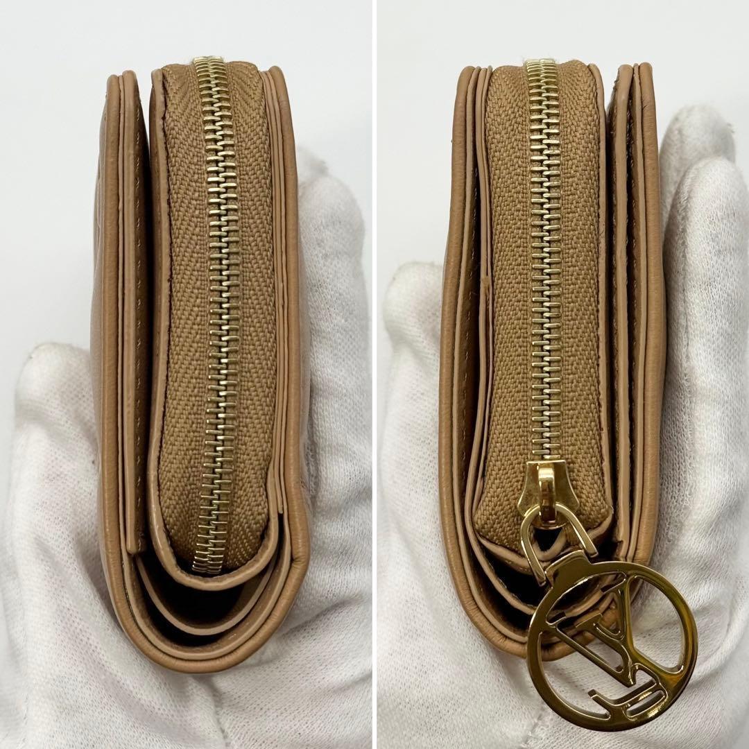 極美品✨ルイヴィトン クッサン ラムレザー ポルトフォイユルー 二つ折り財布 茶