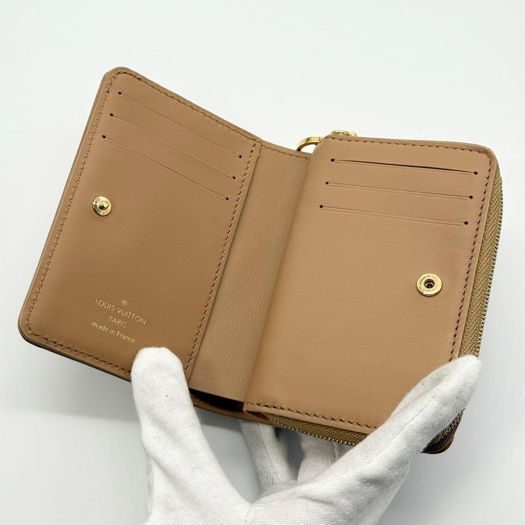 極美品✨ルイヴィトン クッサン ラムレザー ポルトフォイユルー 二つ折り財布 茶