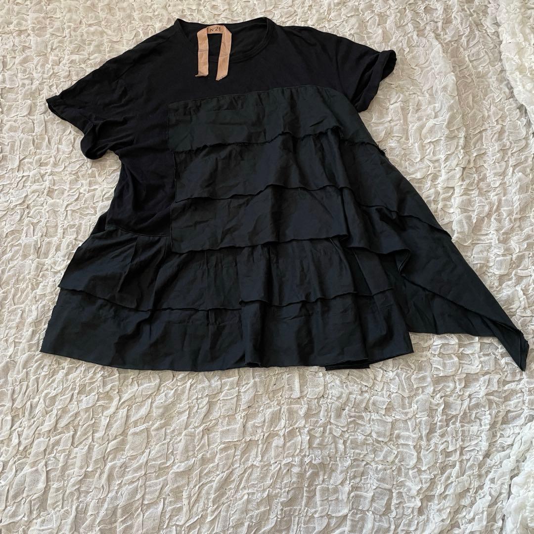 ❤️専用ヌメロヴェントゥーノ　ティアードTシャツ　（ブラック）　44 大きいサイズ