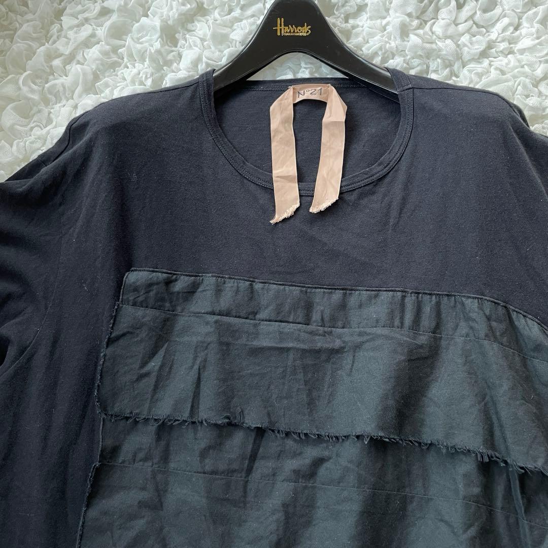 ❤️専用ヌメロヴェントゥーノ　ティアードTシャツ　（ブラック）　44 大きいサイズ