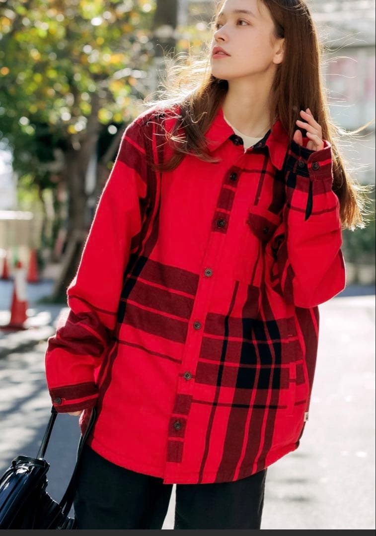 THE NORTH FACE レッド/ブラック チェック柄 フリースジャケット