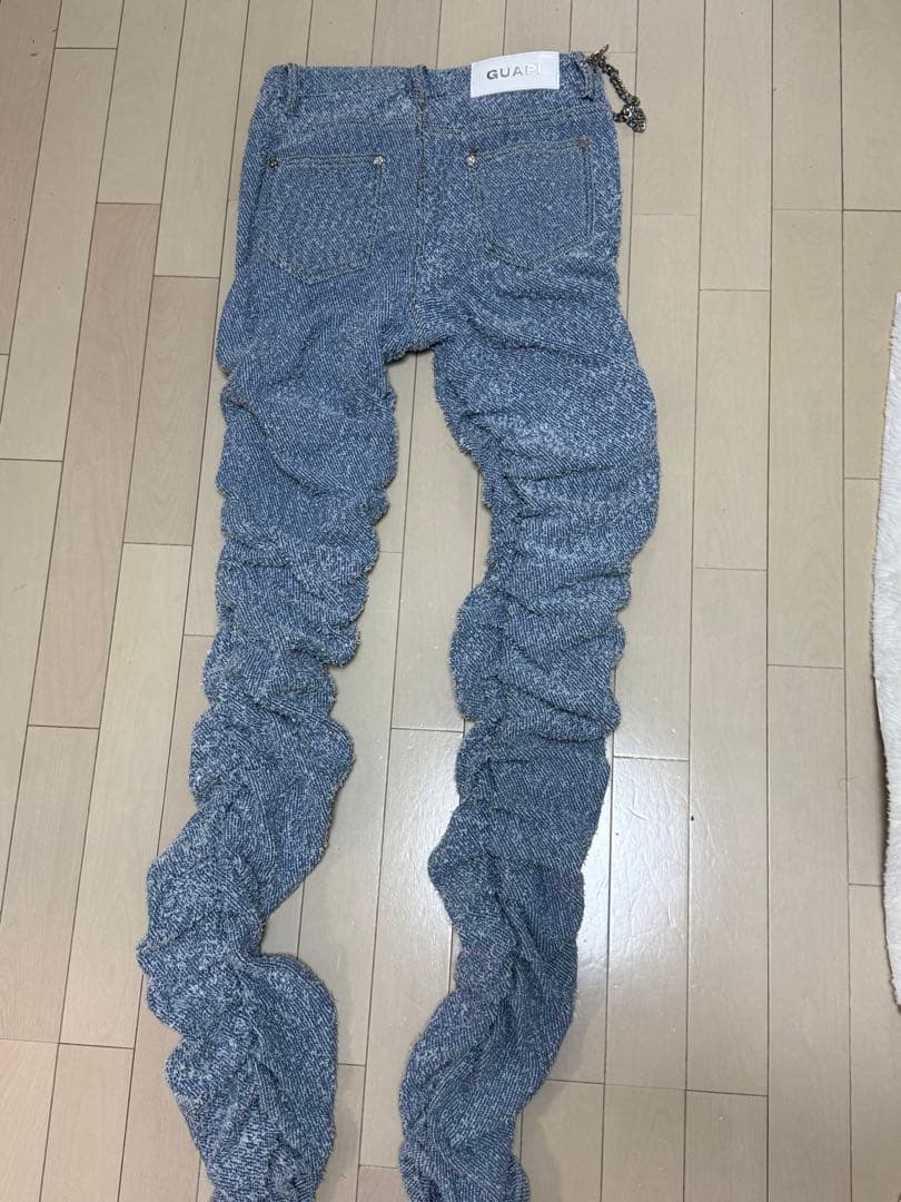 グアピ GUAPI スカイブルー スーパースタックデニム チェーン1個付 30