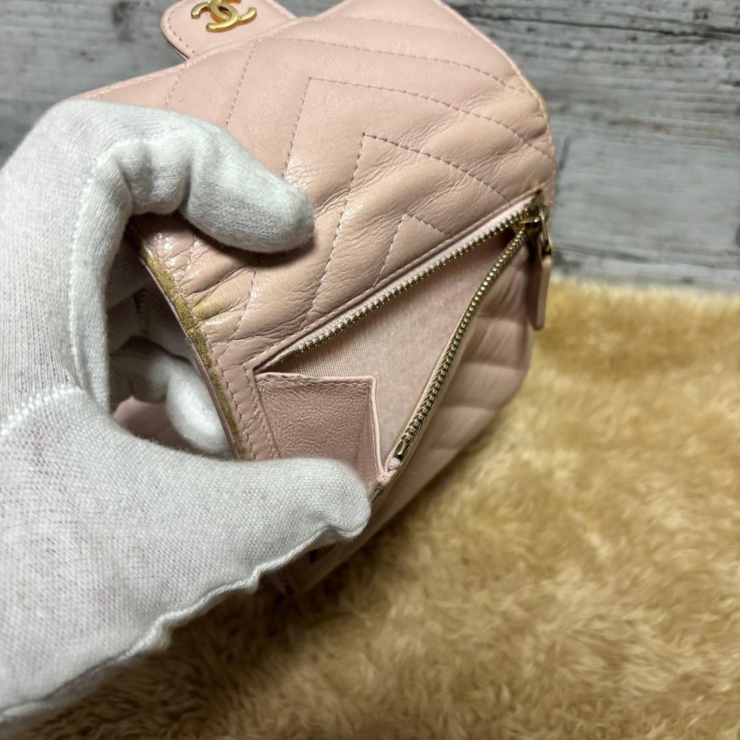 ☆*☆様 CHANEL 鑑定済 ラムスキン Vステッチ シェブロン ココマーク3