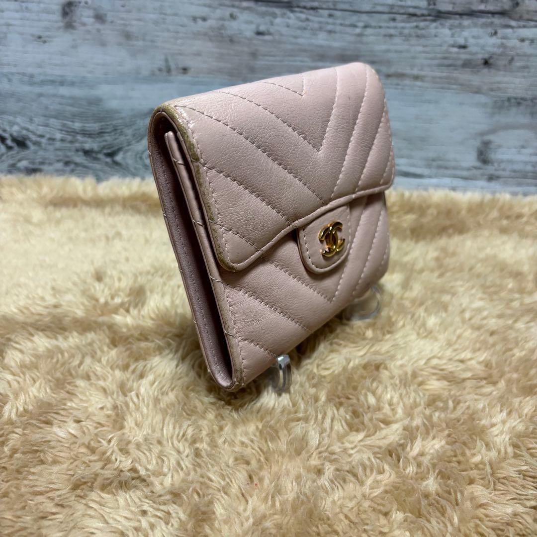 ☆*☆様 CHANEL 鑑定済 ラムスキン Vステッチ シェブロン ココマーク3