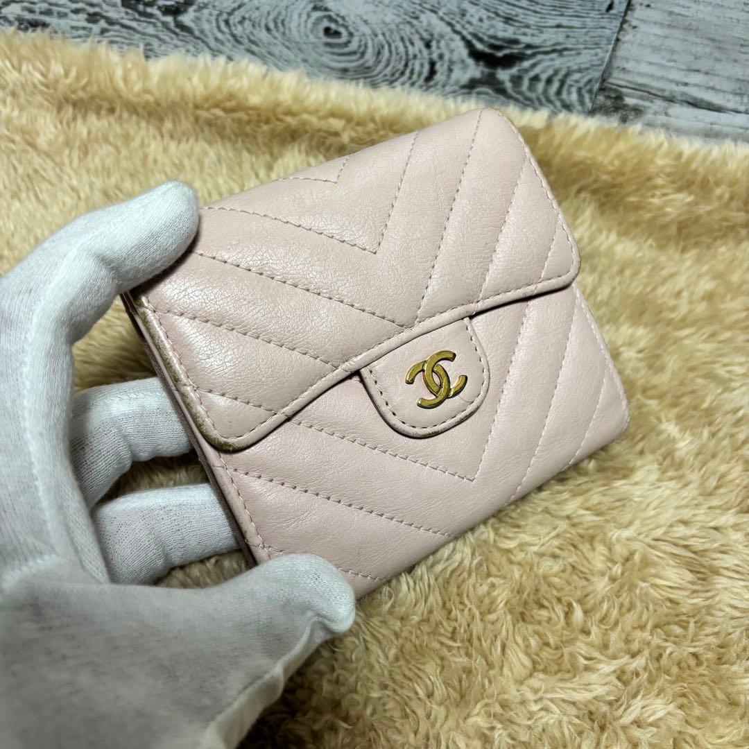 ☆*☆様 CHANEL 鑑定済 ラムスキン Vステッチ シェブロン ココマーク3