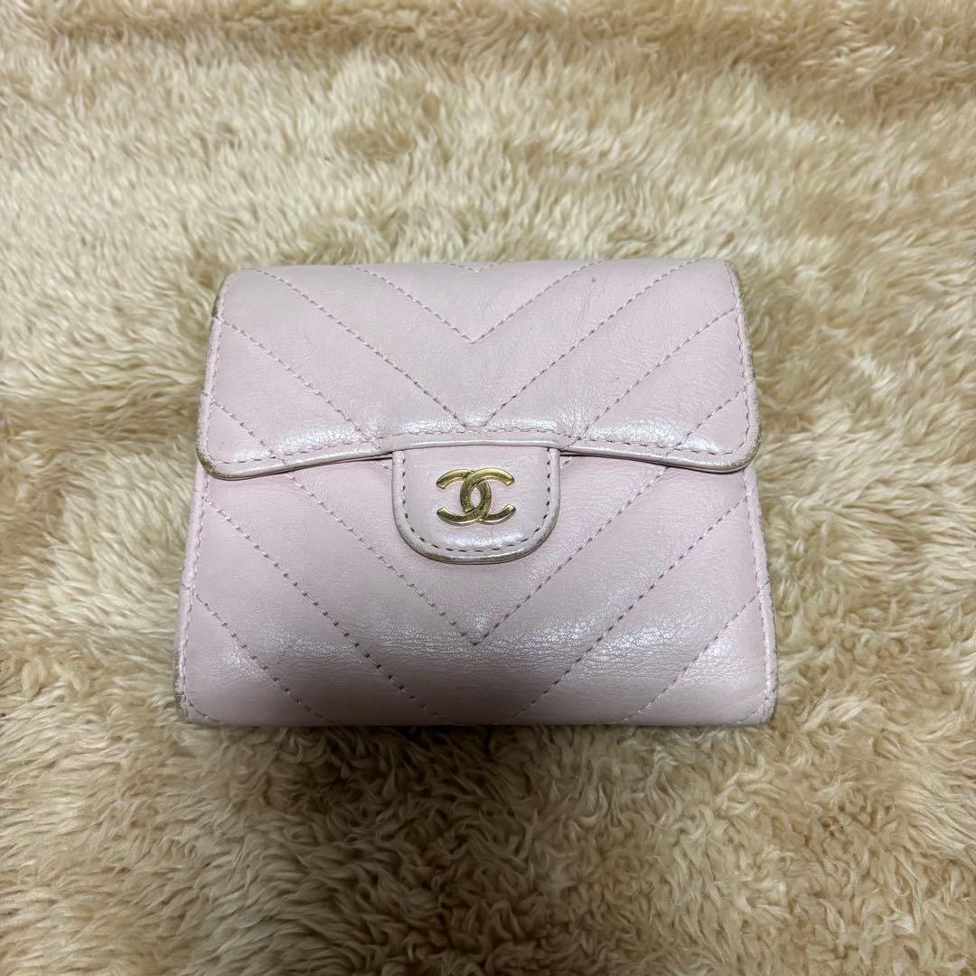 ☆*☆様 CHANEL 鑑定済 ラムスキン Vステッチ シェブロン ココマーク3