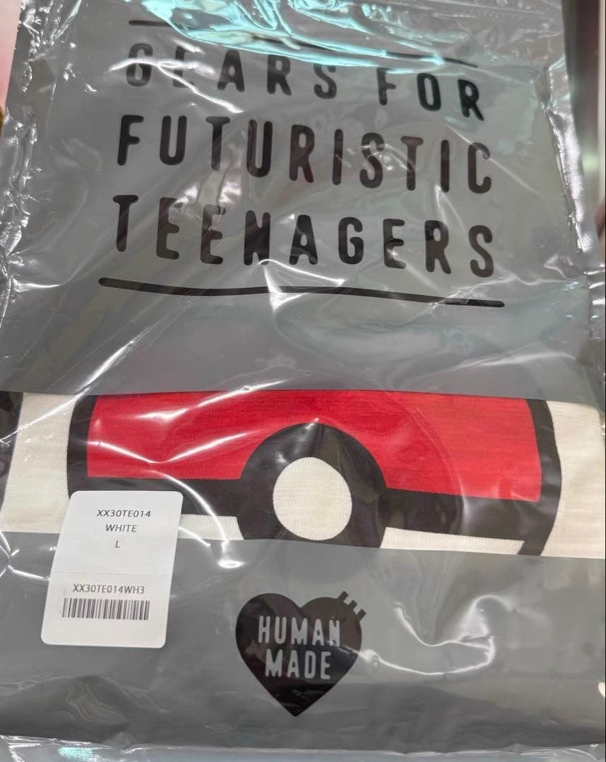 HUMAN MADE Tシャツ L ホワイト ハートプリント 半袖 新品
