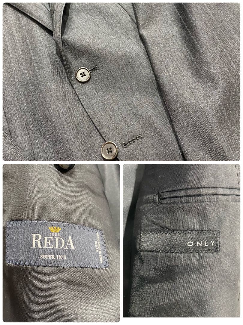 1回　価格6万　ONLY　オンリー　REDA伊製高級生地 スーツ M グレー