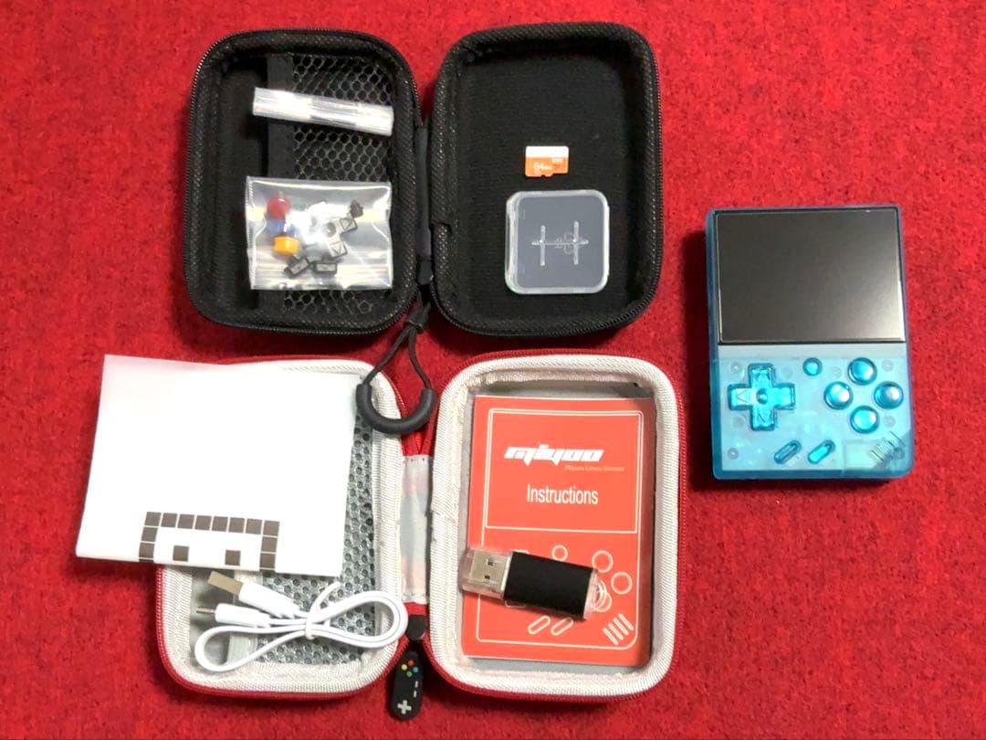 超改造Miyoo Mini V4 メタリックブルー バックライト付き