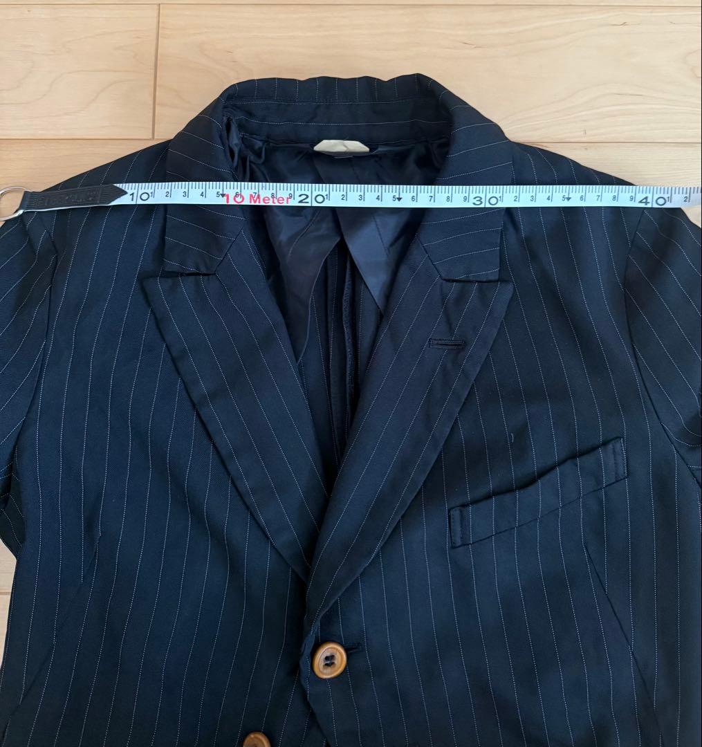 【美品】コムデギャルソン コムコム 14AW 燕尾ストライプフリルジャケット S