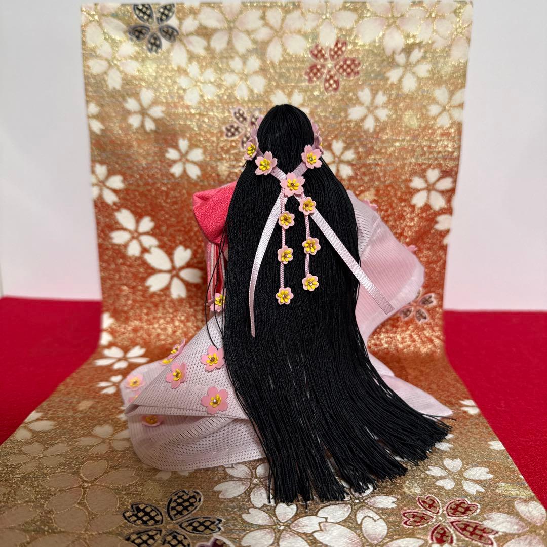 和装人形 花模様　創作ちりめん人形 ちりめん人形