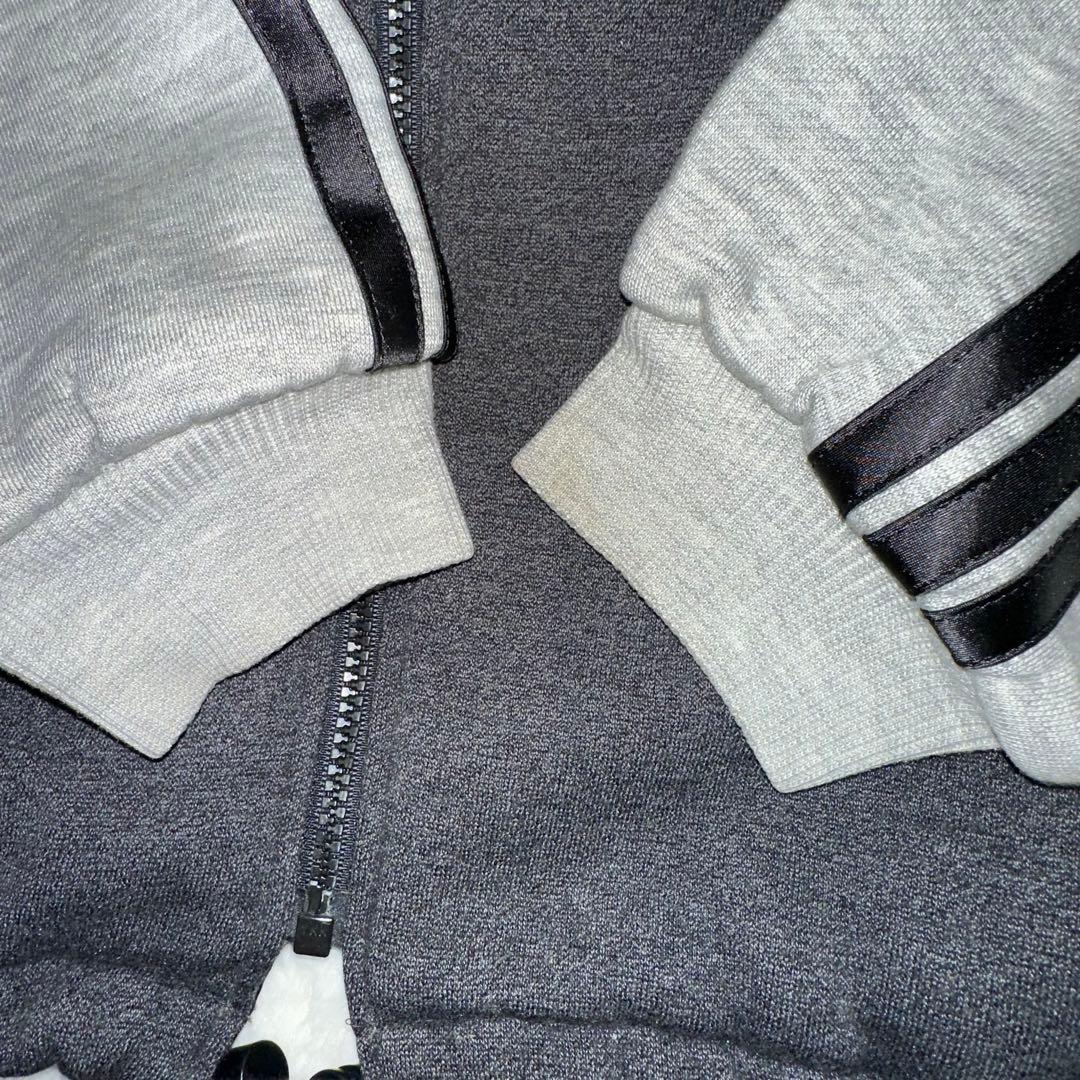【激レア】90s adidas レイヤード 中綿 ジップ パーカー デサント