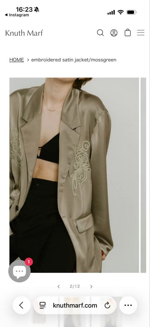 ジャケット・アウター Knuth marf embroidered satin jacket