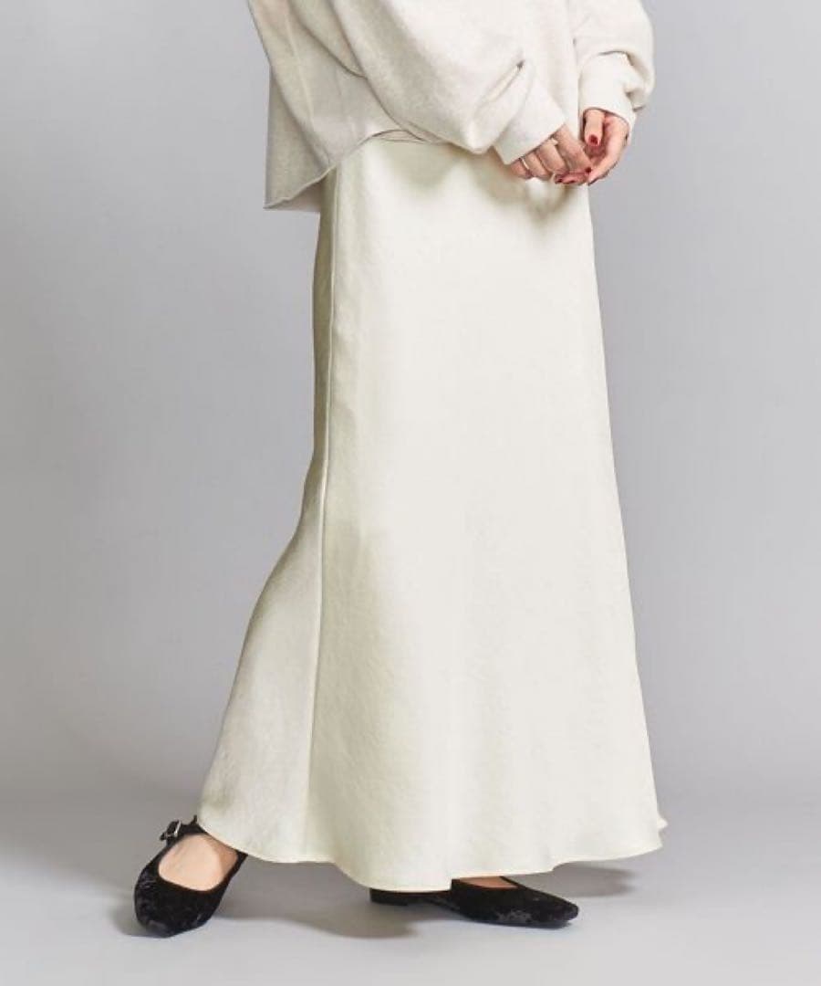 ほぼ新品＊BEAUTY&YOUTH UNITED ARROWSサテンスカートWw