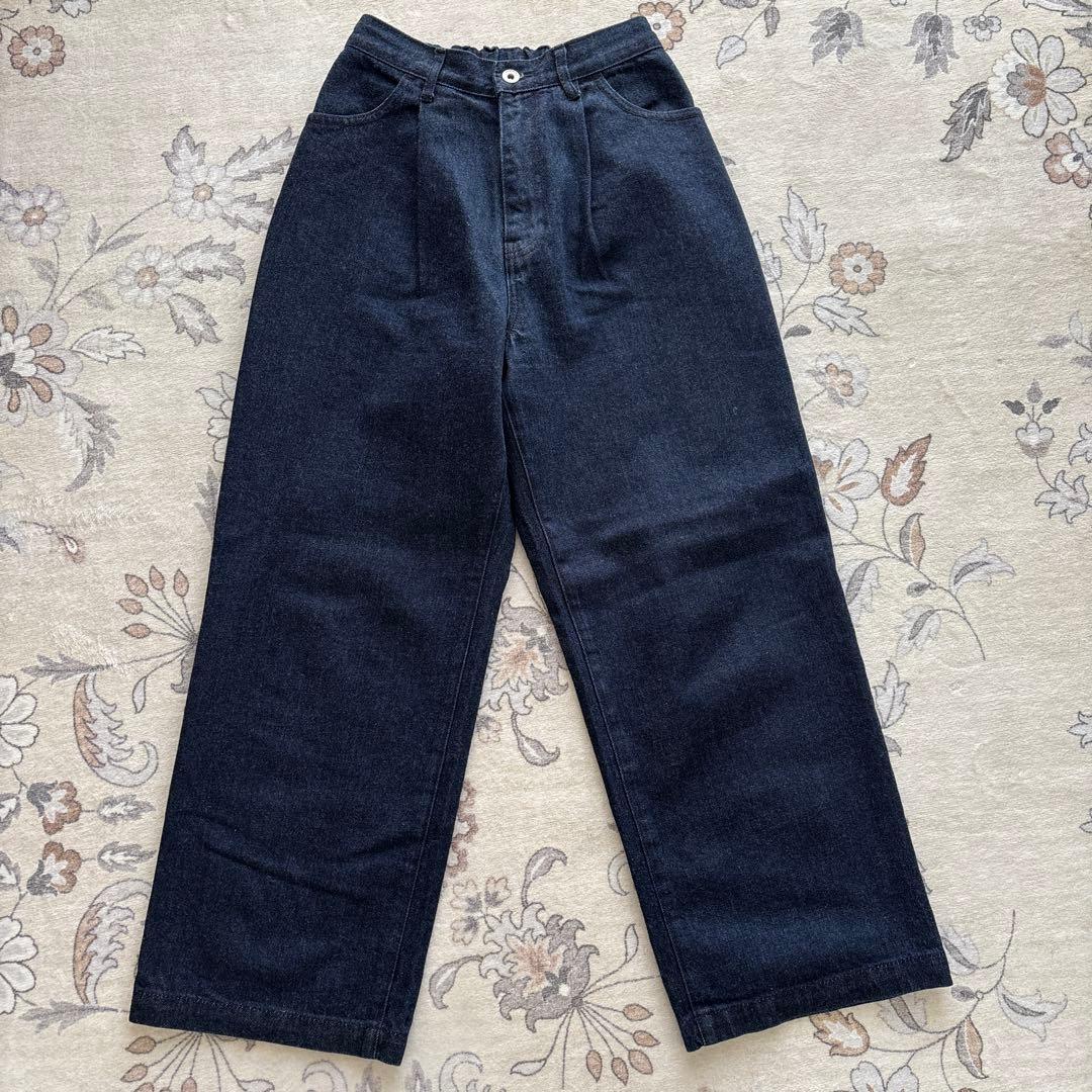 DANTON ダントン　タックデニムパンツ　36