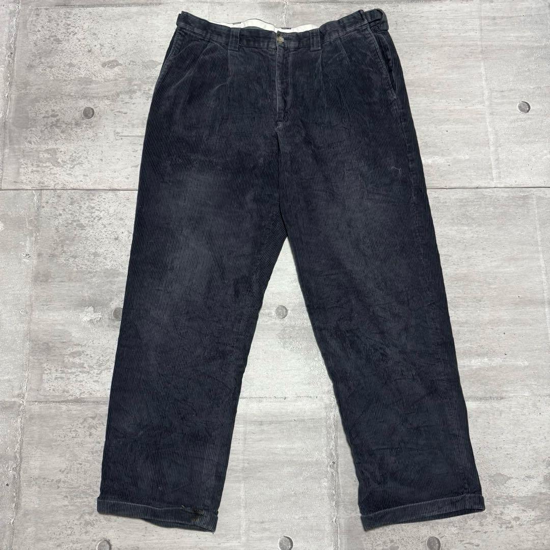 90s L.L.Bean コーデュロイパンツ ブラック フェード 2タック 太畝