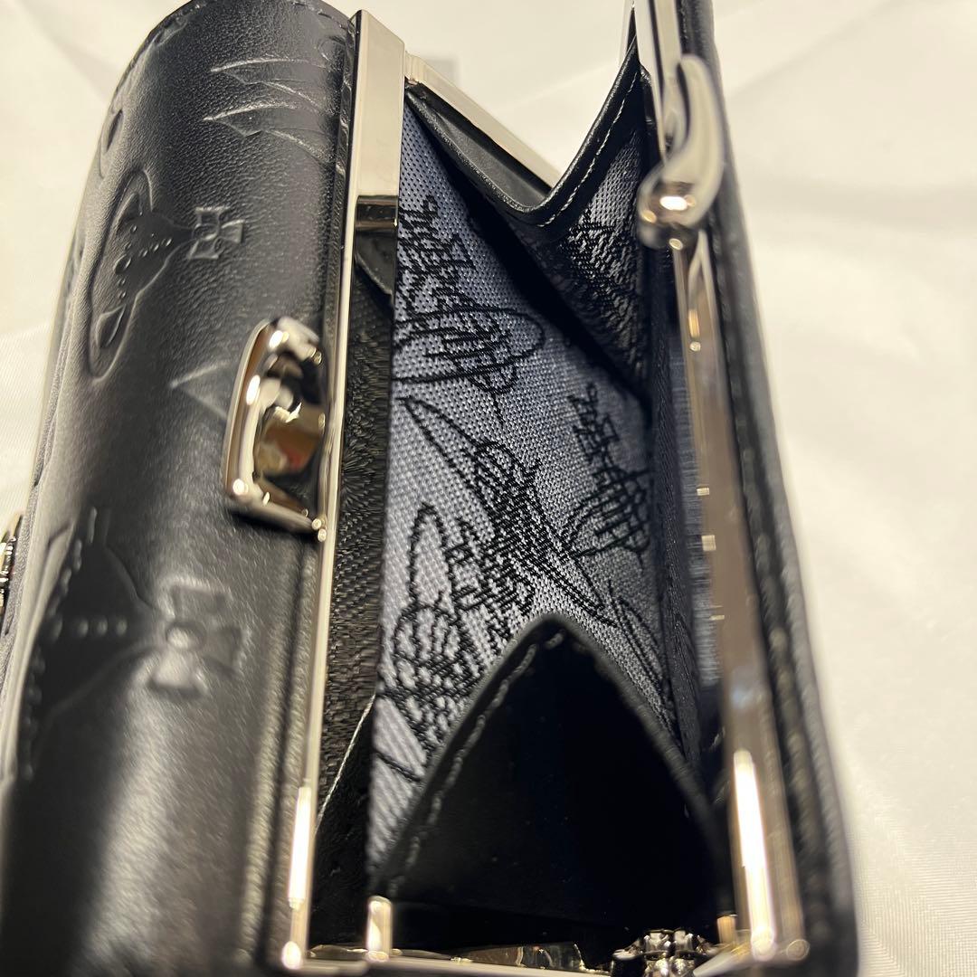 新品 Vivienne Westwood 黒 内装ヴィヴィアン柄 三つ折り財布