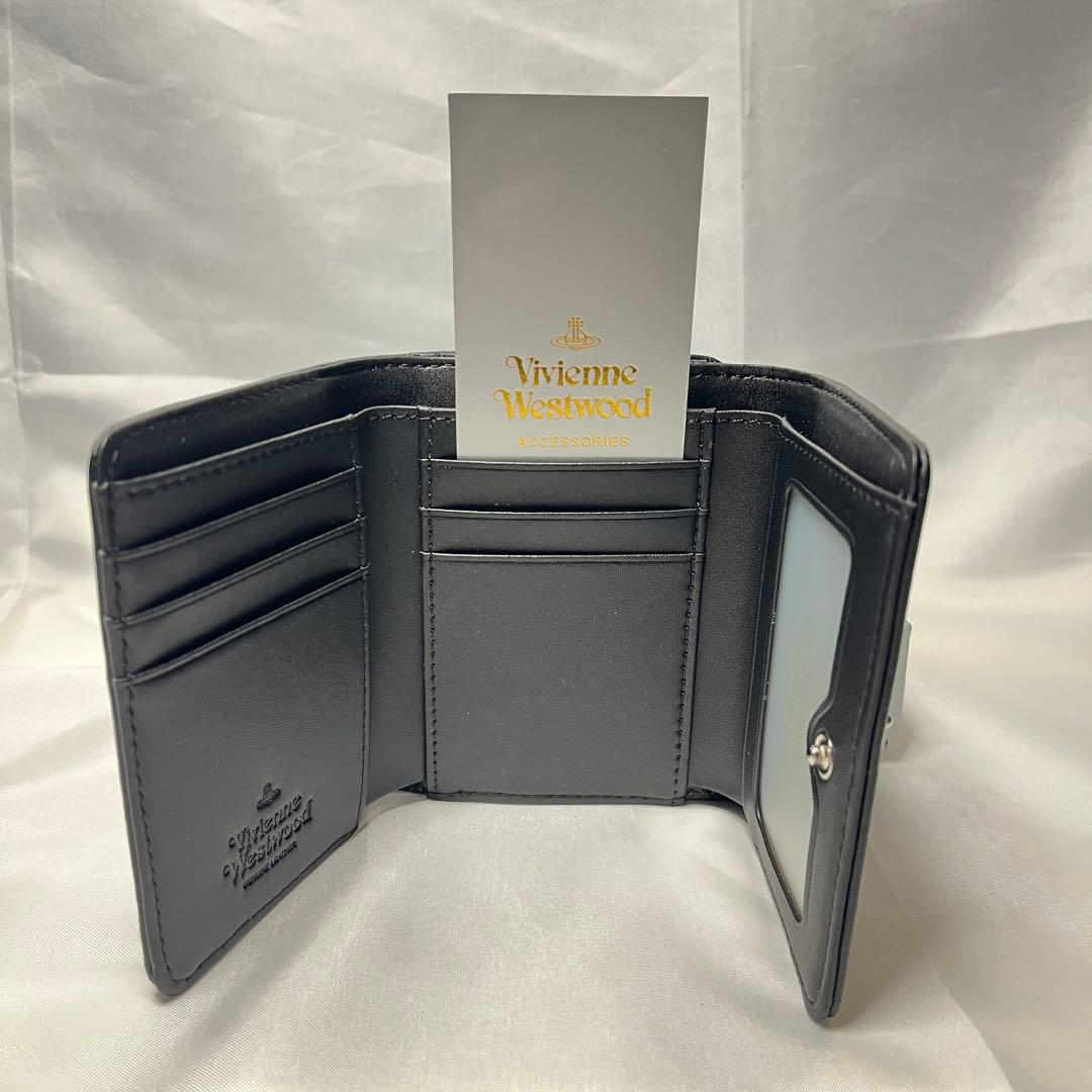 新品 Vivienne Westwood 黒 内装ヴィヴィアン柄 三つ折り財布