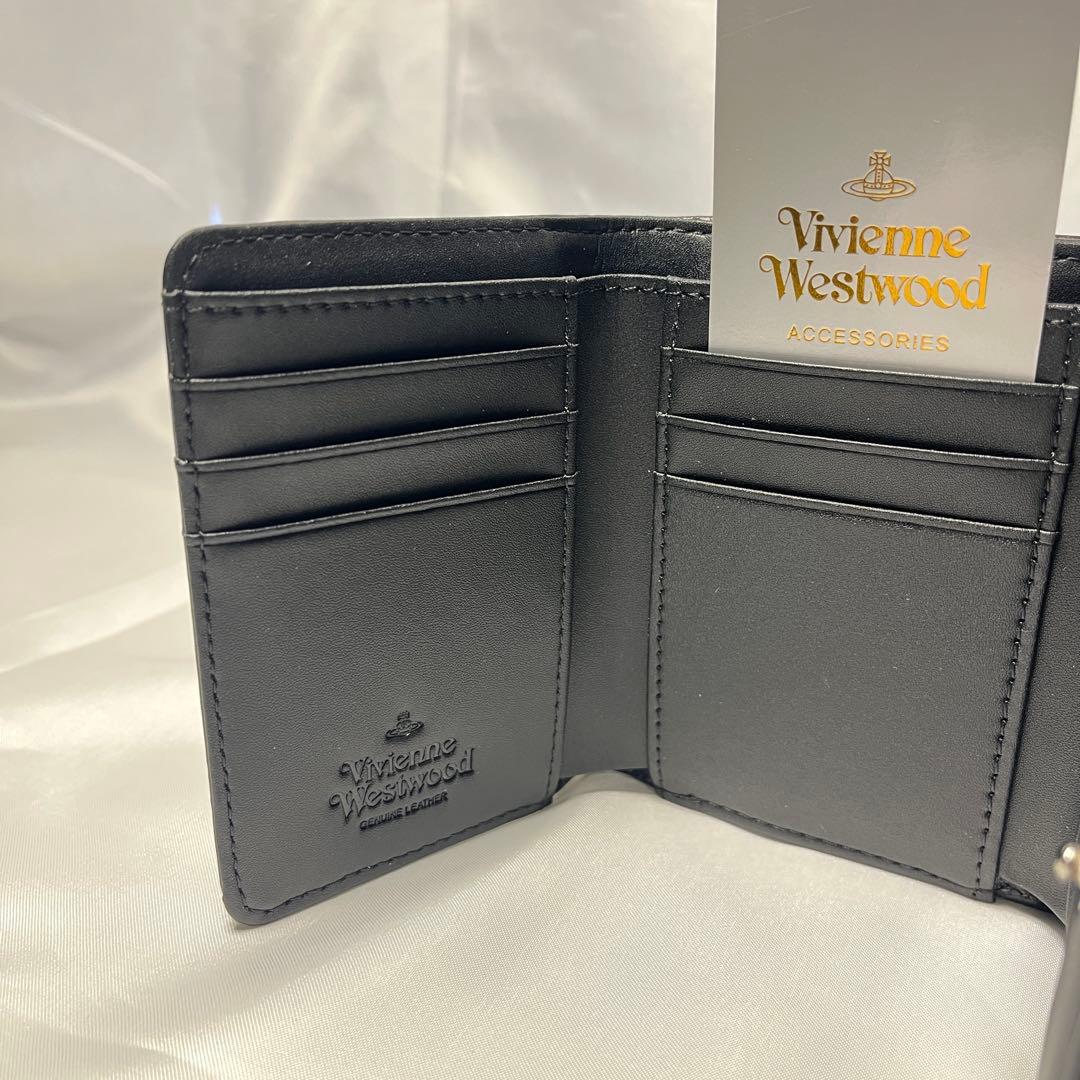 新品 Vivienne Westwood 黒 内装ヴィヴィアン柄 三つ折り財布