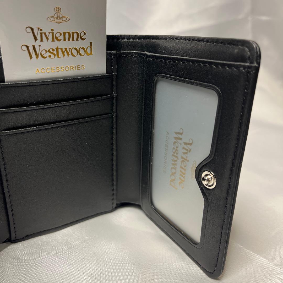 新品 Vivienne Westwood 黒 内装ヴィヴィアン柄 三つ折り財布