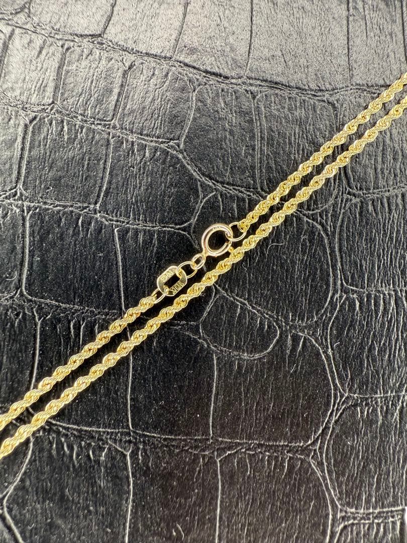 アクセサリー 10K Gold Rope Necklace 51cm 1.5mm