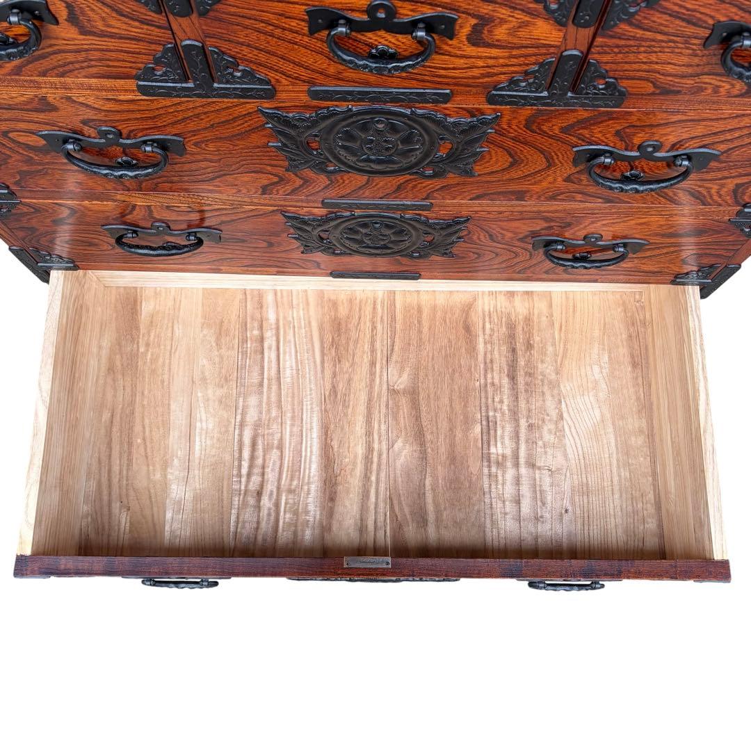 レモンミント 岩谷堂箪笥■伝統工芸品■拭漆■欅■整理箪笥■時代箪笥■5段