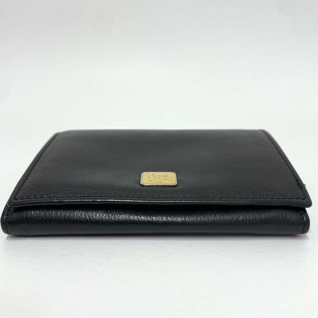 美品 バーバリーズ がま口 財布 ラムレザー 黒 イタリア製 ノバチェック