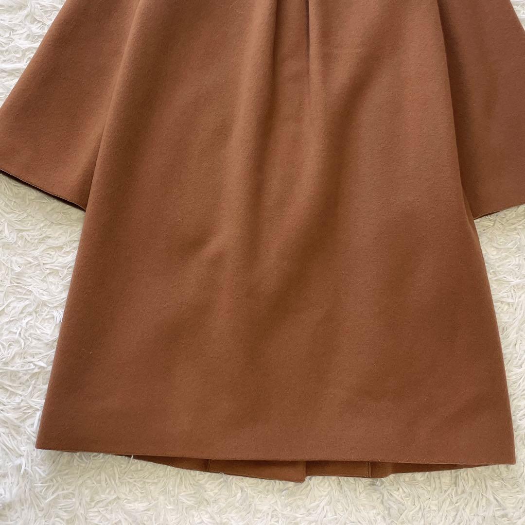 極美品✨SHIPS シップス MANTECO ノーカラーウールコート ブラウン