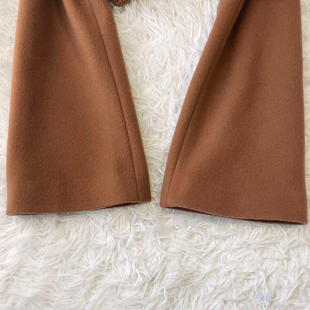 極美品✨SHIPS シップス MANTECO ノーカラーウールコート ブラウン