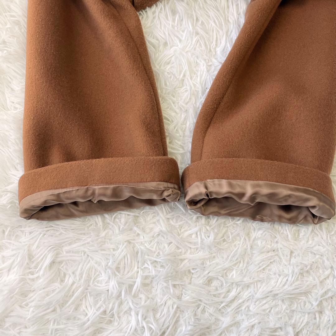 極美品✨SHIPS シップス MANTECO ノーカラーウールコート ブラウン