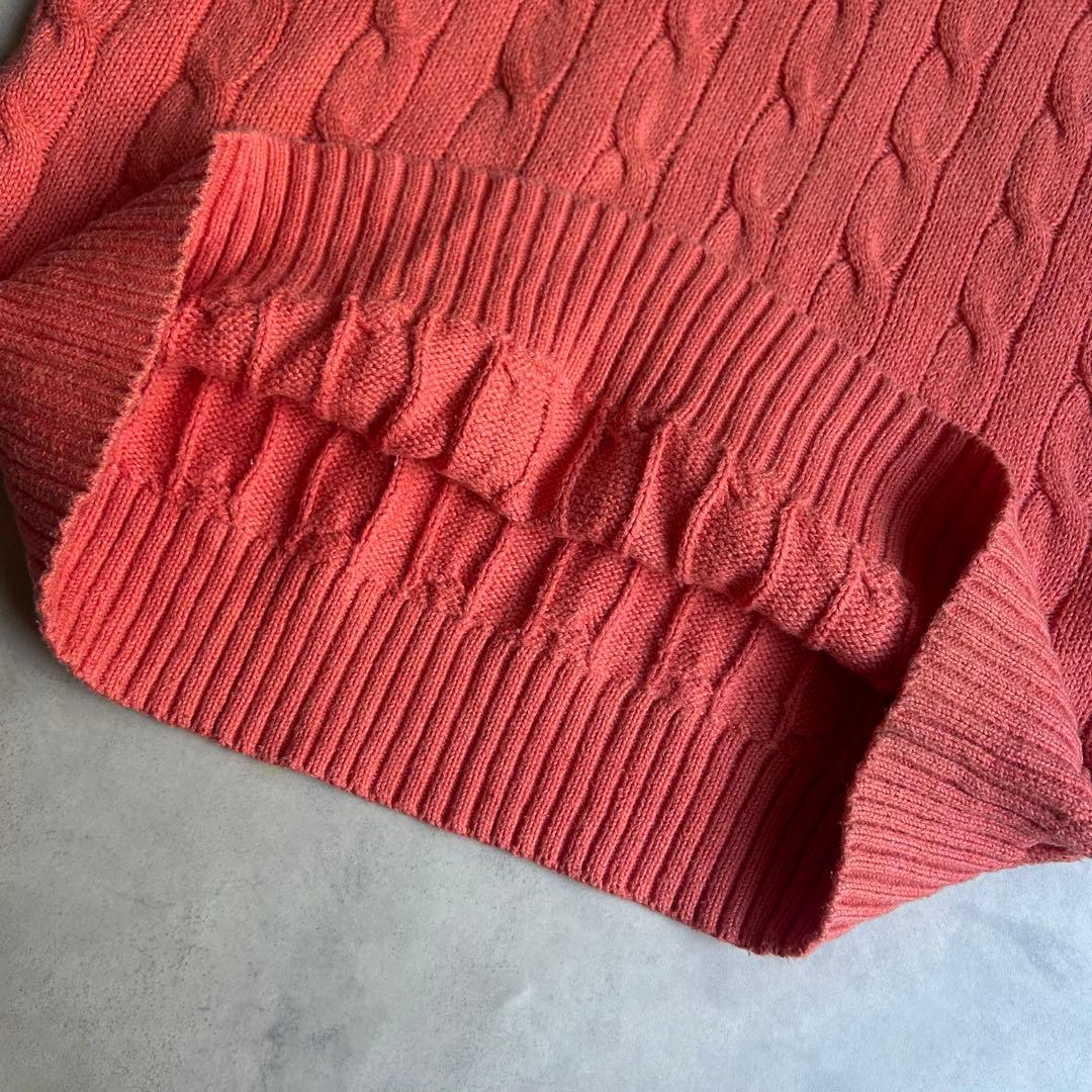 現行QRタグ ポロラルフローレン ケーブルニット　ベスト ポニー刺繍 Vネック
