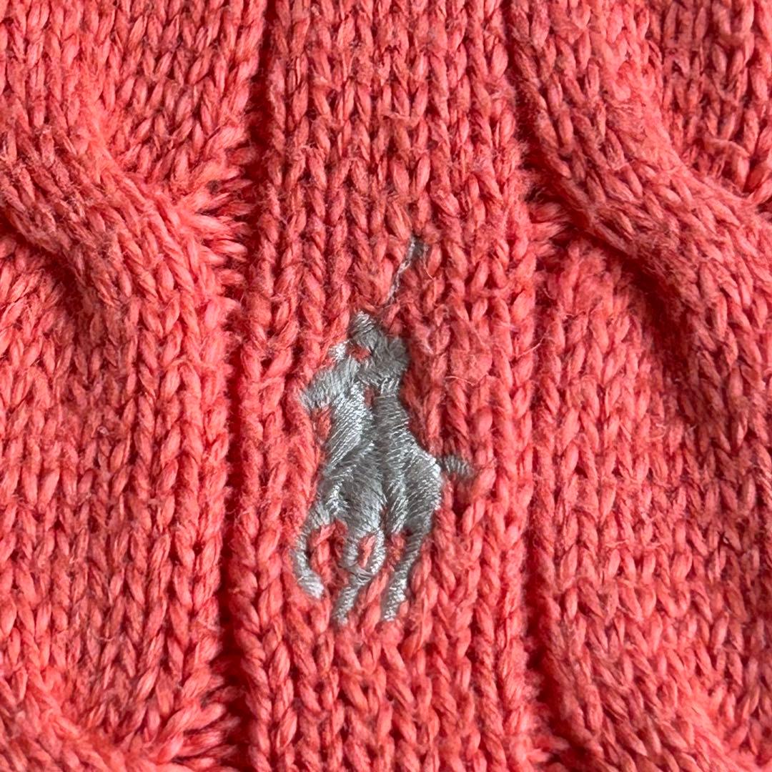 現行QRタグ ポロラルフローレン ケーブルニット　ベスト ポニー刺繍 Vネック