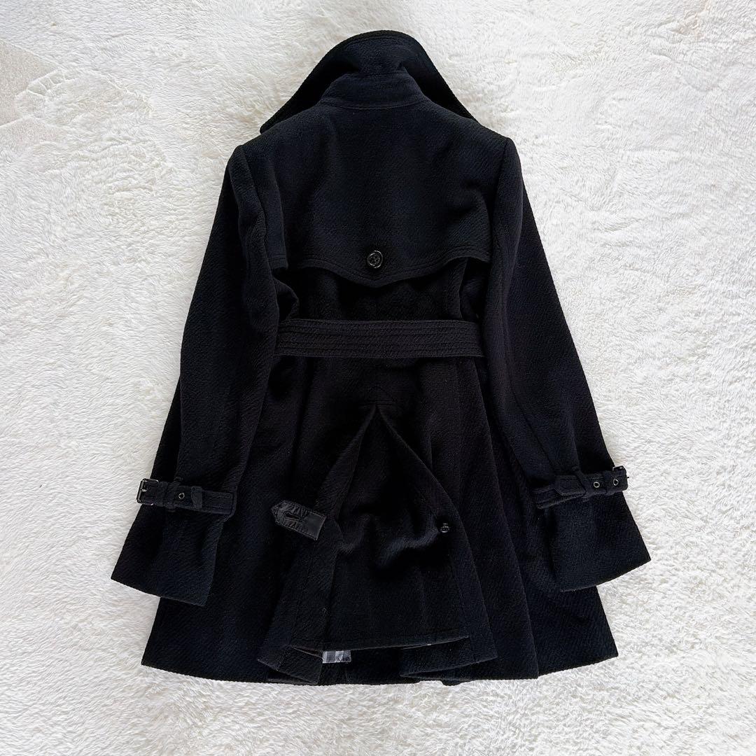 クリーニングタグ付き✨【バーバリーブルーレーベル】アンゴラウールコート 40 黒