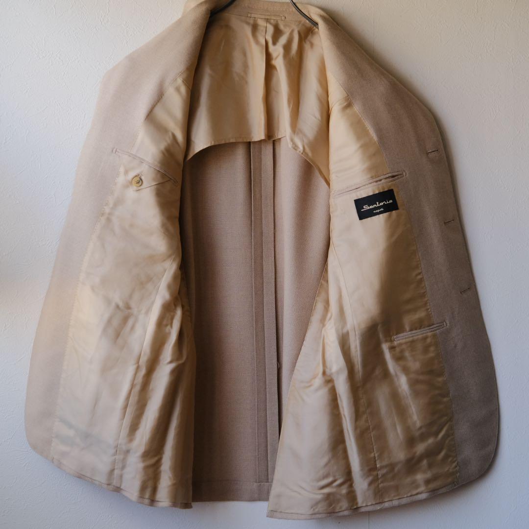 美品Sartorioサルトリオベージュホップサックジャケット50